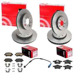 brembo BREMSSCHEIBEN + BELÄGE VORNE + HINTEN passend für OPEL ASTRA HVA 280x25mm | HA 240x10mm | für Kfz mit 4-Loch-Felge