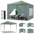 Pavillon 3x3m Gartenzelt Partyzelt Festzelt Pop Up Pavillion mit 4 Seitenteilen