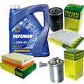 MANN Inspektionspaket 5 L MANNOL Defender 10W-40 für VW Seat Polo Variant 1.9