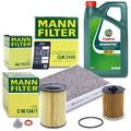 MANN-FILTER INSPEKTIONSPAKET+5L CASTROL 5W-30 A5 FÜR VOLVO V50 1.6 D 07-12