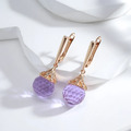 Elegante Ohrringe 585 RG Rotgold Rosegold mit Amethyst farbigen Zirkon