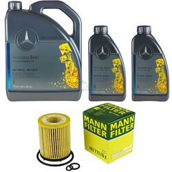 MANN-FILTER Ölfilter 7L Motoröl 5W-40 MB 229.5 für Mercedes B-Klasse