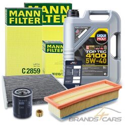 MANN INSPEKTIONSPAKET+5L LIQUIMOLY FÜR FIAT 500 PANDA FORD KA LANCIA 1.2 1.4 07-# # # INKL. ÖLABLASS-SCHRAUBE MIT DICHTRING # # #