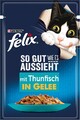 FELIX So gut wie es aussieht Katzenfutter nass in Gelee, mit Thunfisch, 26er Pac