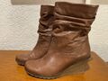 GABOR Reißverschluss-Stiefeletten Damen Gr. DE 38 braun Casual-Look Echt Leder