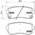 1x Bremsbelagsatz, Scheibenbremse BREMBO P 30 051X passend für HYUNDAI KIA