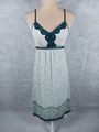 Vila Kleid Gr. XS 34 (S/36) creme offwhite grün elegant lang Trägerkleid dress