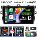 Android13 Autoradio Für Toyota Corolla 2006-12 4+64G CarPlay DAB+ KAM GPS Nav BT