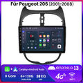 6G+128G Für Peugeot 206 2001-2008 Android 13 Autoradio GPS Navi CarPlay WIFI RDS