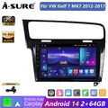 2+64G Android 14 Autoradio Carplay RDS WiFi Bluetooth GPS Navi für VW Golf 7 MK7