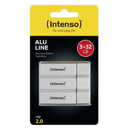 Intenso USB Stick 32GB Speicherstick Alu Line silber 3er Pack