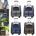 Katzen-Trolley-Rucksack, Haustier-Tragetasche mit Griff, mit Rad, , Käfig,