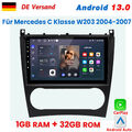 Für Mercedes C Klasse W203 2004-2007 Carplay Android13 Autoradio GPS NAVI BT DAB