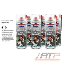 6x 400ml PRESTO MARDERSCHUTZSPRAY ABWEHRSPRAY MARDERSPRAY MARDERSCHRECK DOSEDie Nr.1* für Autoteile: Top-Preis-Leistungs-Verhältnis