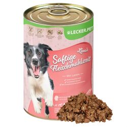 18 x 400 g Luna's Saftige Fleischmahlzeit mit Lamm Hunde Nassfutter Lecker.Pet®