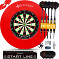 KESSER® Profi Dartscheibe Steeldarts SET Dartboard 9x Dartpfeile 21 Pro Flights