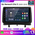 4+64GB 8Kern Android 13 Autoradio Für Renault Clio MK3 2005-14 Carplay GPS WIFI