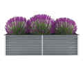 vidaXL Garten-Hochbeet Verzinkter Stahl 160x40x45 cm Grau JIA