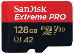 SanDisk Extreme Pro Speicherkarte 128 GB microSDXC 200MB/s U3 V30 A2 C10 Adapter