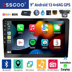 DAB+ Autoradio 2 DIN 9 Zoll Android 13 4+64G Carplay Navi RDS Bluetooth WIFI Kam