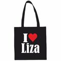 Tasche Beutel Baumwolltasche I Love Liza Geschenk Geburtstag Valentinstag Weihna