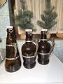 Vintage Extra Große Bierflasche Deutsches  2 Liter Flasche Zinn Griff 40er Jahre