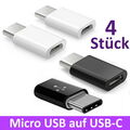 4x Micro USB auf USB Typ C Adapter Ladekabel Datenkabel für Samsung Huawei Oppo