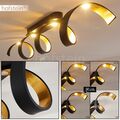 dimmbare LED Decken Lampen Design Flur Schlaf Wohn Zimmer Leuchten Schwarz/Gold