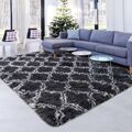 Flauschige Teppiche Hochflor Shaggy Teppich Langflor Wohnzimmer Pflegeleicht DHL