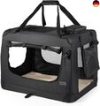 lionto Hundetransportbox faltbar für Reise & Auto, 50x34x36 cm, stabile 