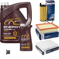 BOSCH Inspektionspaket 6 L MANNOL Energy Combi LL 5W-30 für BMW 3er Touring