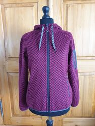 CMP Woman Damen Strickfleecejacke; Gr. 42; rot/schwarz, sehr gut