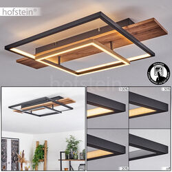 LED dimmbar Ess Wohn Schlaf Zimmer Beleuchtung Decken Lampe Leuchte Holz/schwarz