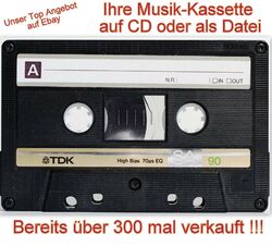 10 x MC-Kassetten, Musikkassetten digitalisieren,1 als Cd oder Datei