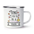 Trust Me I'm A Mum Retro Emaille Becher Tasse - lustige Muttertag Liebe bester Favorit