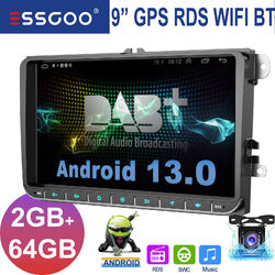 9" Autoradio Android 13 GPS Navi DAB+ 2+64G für VW GOLF 5 6 Passat Touran Tiguan