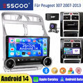 Autoradio Android14 Apple Carplay GPS NAV32G DAB Für Peugeot 307 SW CC 2002-2013