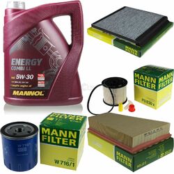 MANN-FILTER Inspektionspaket MANNOL 5L Energy Combi LL 5W-30 