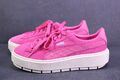 Puma Suede Platform Damen Fashion Sneaker Gr. 38 pink weiß Plateau Leder CH1-371