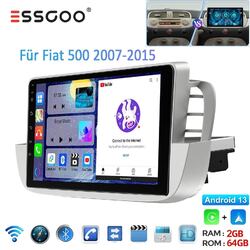 9" Apple Carplay Android 13 2+64G Autoradio GPS Navi RDS Für Fiat 500 2007-2015