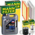 MANN INSPEKTIONSPAKET+5L LIQUI MOLY 5W-30 ÖL passend für OPEL MERIVA A 1.6+1.8