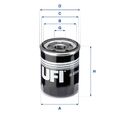 UFI Ölfilter 23.479.00 Anschraubfilter M 20 X 1,5 für MITSUBISHI COLT 6 LANCER 8