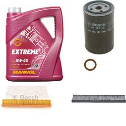 BOSCH Inspektionspaket MANNOL 5L 5W-40 Extreme für VW Sharan 7M8 7M9 7M6