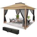 Pavillon 3x3m/3,6x3,6m/3x6m Wasserdicht Partyzelt Festzelt Gartenzelt UV-Schutz