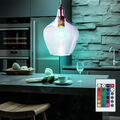 RGB LED Hänge Decken Lampe Glas Ess Zimmer Retro Pendel Leuchte FERNBEDIENUNG