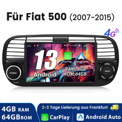 4+64G Android 13 Autoradio Carplay Für Fiat 500 07-2015 GPS DAB Navi USB DAB+ BT