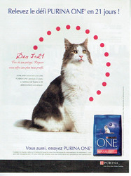 Publicité Advertising 0524  2009   Purina One aliment chat  fier pelage