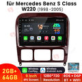 Für Mercedes Benz S-Klasse W220 Android 13 Autoradio 2+64G Navi GPS Carplay DAB+