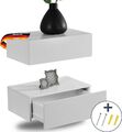 DELUKE® Nachttisch 2er Set hängend TOPO Wandmontage Wandregal Wandschrank