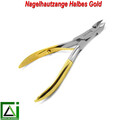 Maniküre Pediküre Nagelhautzange Nagelhautschneider Halbe Goldene Nagelzange Neu